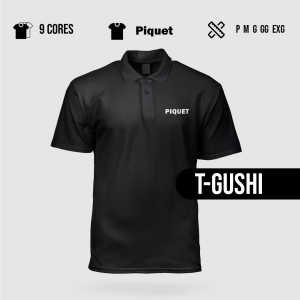 Camisa Polo Piquet Masculina T-Gushi Bordada